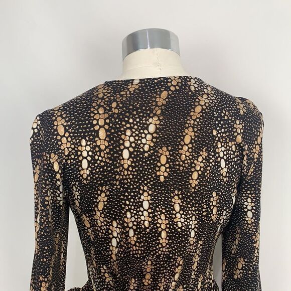 Diane Von Furstenberg brown print wrap dress - Picture 6 of 7